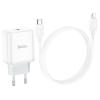 Зарядний пристрій Hoco C104A 1Type-C+кабель Type-C to Lightning 1m 20W White 195993