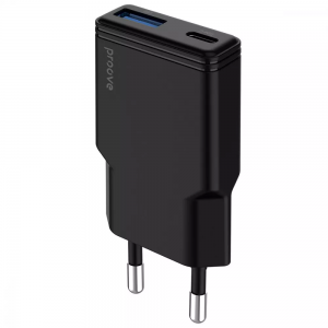 Зарядний пристрій Proove Slender 30W Type-C+USB Black