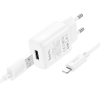 Зарядний пристрій Hoco C134A 1USB+кабель USB to Lightning 1m 12W White