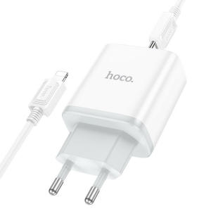 Зарядний пристрій Hoco C104A 1Type-C+кабель Type-C to Lightning 1m 20W White