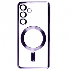 Чохол Xrome MagSafe для Samsung Galaxy S24 FE Прозорий/Purple