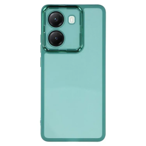 Чохол Stez із склом на камеру для Xiaomi Poco X7 Pro Прозорий / Зелений