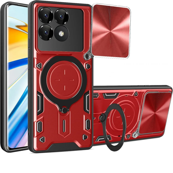 Протиударний чохол Magnetic Stand MagSafe для Xiaomi Poco F6 Pro Червоний