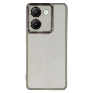 Чохол Stez із склом на камеру для Xiaomi Poco X7 Pro Прозорий / Чорний