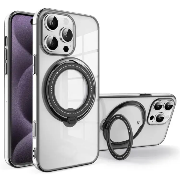 Чохол з підставкою MagSafe для Iphone 14 Pro Max Прозорий/Чорний