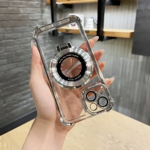 Протиударний чохол Kathy Tech MagSafe для Iphone 15 Plus Прозорий/Сірий