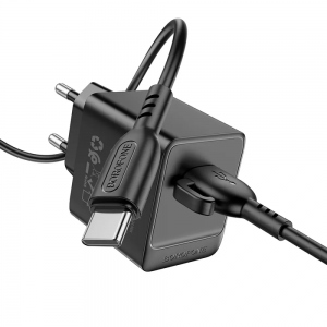 Мережевий зарядний пристрій BOROFONE BAS11A 10.5W 1USB+кабель USB to Type-C 1m Black