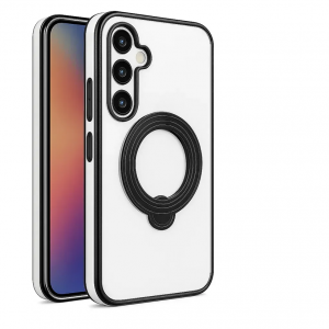 Чохол з підставкою MagSafe для Samsung Galaxy A16 Прозорий/Чорний
