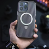 Чохол Metal Buttons MagSafe Carbon Ring для Iphone 15 Pro Max Сірий 198311