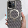 Чохол Metal Buttons MagSafe Carbon Ring для Iphone 15 Pro Max Сірий 198313