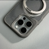 Чохол Metal Buttons MagSafe Carbon Ring для Iphone 15 Pro Max Сірий 198315