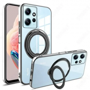 Чохол з підставкою MagSafe для Xiaomi Redmi Note 12 Pro 5G / Poco X5 Pro 5G Прозорий/Чорний