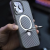 Чохол Metal Buttons MagSafe Carbon Ring для Iphone 15 Pro Max Сірий 198317