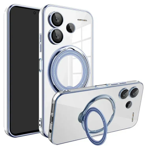 Чохол з підставкою MagSafe для Xiaomi Redmi Note 13 Pro+5G Прозорий/Синій