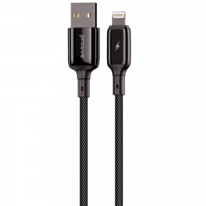 Кабель Proove Dense Metal USB to Lightning 2.4A 2m Black