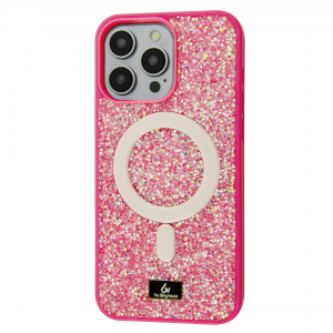 Чохол Bling Diamond MagSafe для Iphone 15 Pro Max Hot Pink