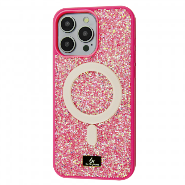 Чохол Bling Diamond MagSafe для Iphone 15 Pro Max Hot Pink