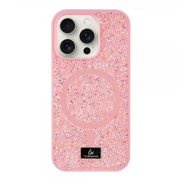 Чохол Bling Diamond MagSafe для Iphone 15 Pro Max Pink