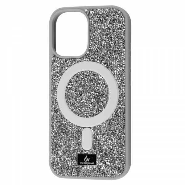 Чохол Bling Diamond MagSafe для Iphone 17 Silver