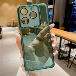 Чохол Stez із склом на камеру для Realme C63 Прозорий / Зелений