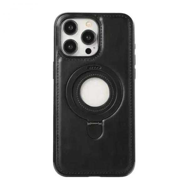 Чохол Leather Stand MagSafe для Iphone 14 Pro Чорний
