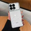 Чохол Stez із склом на камеру для Xiaomi Poco X6 Pro 5G Прозорий / Білий