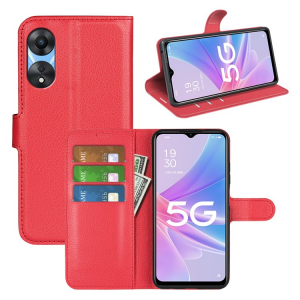 Чохол-книжка зі шкір-заму для Oppo A38 / A18 Червоний
