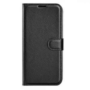 Чохол-книжка зі шкір-заму для Xiaomi 12T / 12T Pro Чорний