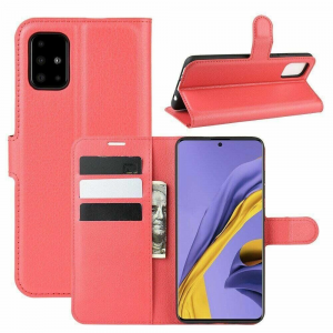 Чохол-книжка зі шкір-заму для Samsung Galaxy A51 Червоний