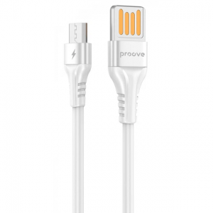 Кабель Proove Double Way Silicone USB to MicroUSB 2.4A 1m White