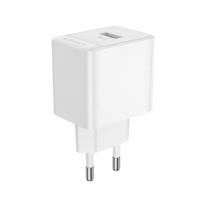 Мережевий зарядний пристрій Borofone BAS12A QC3.0 1USB 18W White