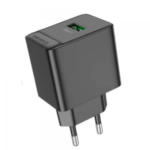 Мережевий зарядний пристрій Borofone BAS12A QC3.0 1USB 18W Black
