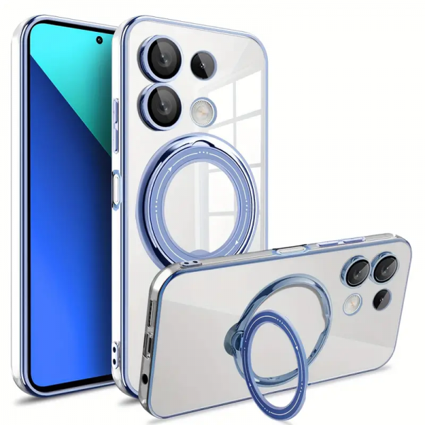 Чохол з підставкою MagSafe для Xiaomi Redmi Note 13 Pro 5G / Poco X6 Прозорий/Синій