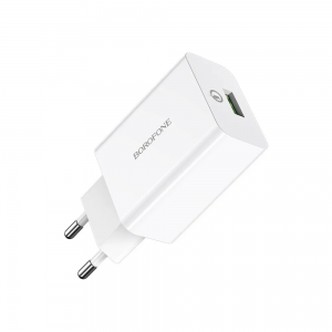 Мережевий зарядний пристрій Borofone BA21A QC3.0 1USB 18W White