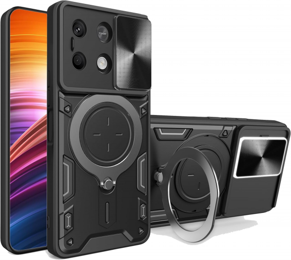 Протиударний чохол Magnetic Stand MagSafe для Xiaomi Redmi Note 13 Pro / Poco M6 Pro / Note 14S Чорний