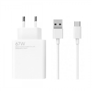 Мережевий зарядний пристрій Xiaomi MDY12EH HC USB + Type-C кабель 67W White