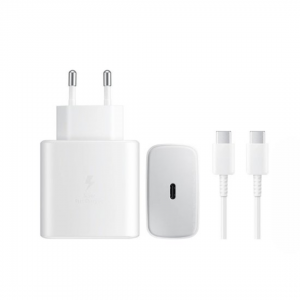 Мережевий зарядний пристрій Samsung Type-C 45W+кабель Type-C to Type-C 1м ААА box White