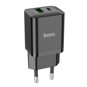Мережевий зарядний пристрій HOCO N28 Founder PD20W+QC3.0 charger 1xUSB 1xType-C Black