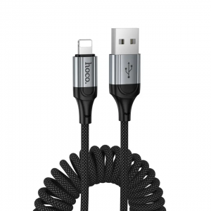 Кабель Hoco X121 Nuevo Пружина 3А 1.5m USB to Lightning Black