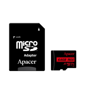 Карта пам’яті Apacer microSDXC (UHS-1) 64Gb class 10 V10 A1 R100MB/s (adapter SD) Black