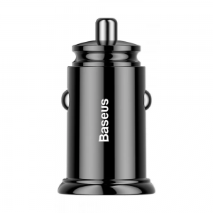 Автомобільний зарядний пристрій АЗП Baseus Circular Plastic PD3.0 QC 4.0 + 30W USB + Type-C Black