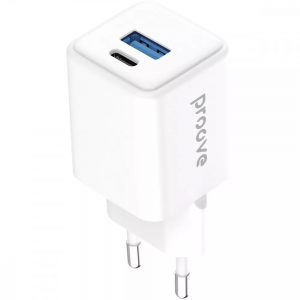 Мережевий зарядний пристрій Proove Pocket GaN 30W Type-C + USB White