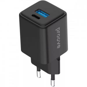 Мережевий зарядний пристрій Proove Pocket GaN 30W Type-C + USB Black