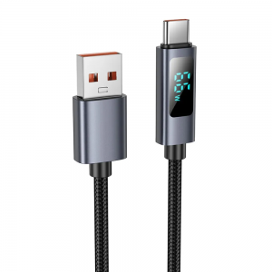 Кабель HOCO X112 with display Type-C 5A/1m Black