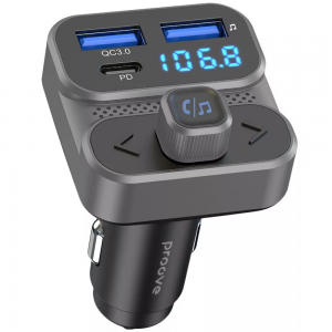 Автомобільний FM модулятор Proove Luxor SE 36W (PD+QC3.0) Type-C+USB Gray