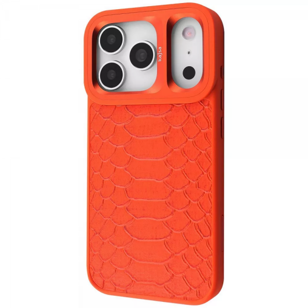Чохол Kajsa Snake Pattern Magnetic Ring для iPhone 17 Pro Max Orange