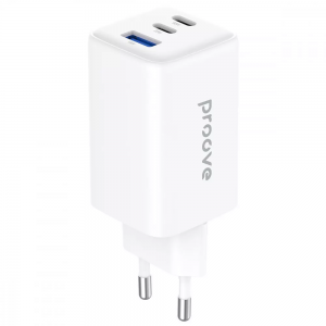 Мережевий зарядний пристрій Proove Pocket GaN 65W (2Type-C + USB) White